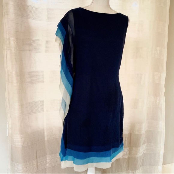 Blue Vince Camuto Dress with Ambre Sleeve - Picture 1 of 7